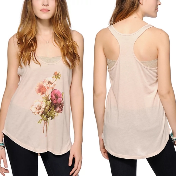 Obey Tops - 3 for $25-obey flower graphic racer back tank